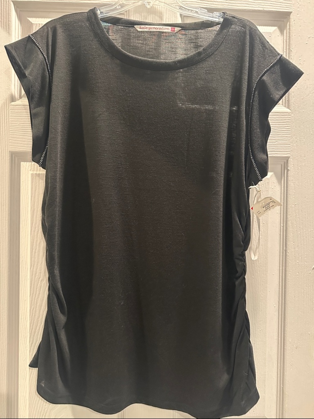 Kale Generation Black Knit Top with Embellish Sleeve Detail Ladies 3X